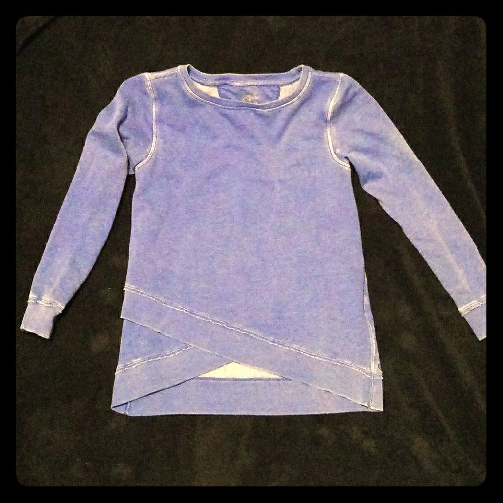 Blue Calvin Klein cross bottom sweater